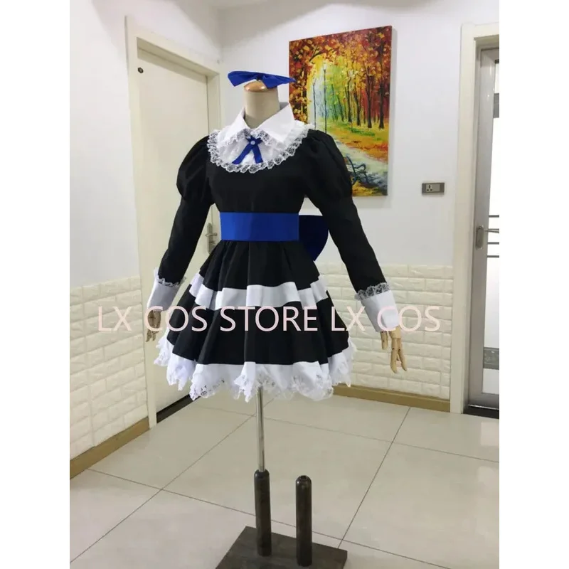 Panty & Stocking with Garterbelt Heroine Anarchy Stocking Black Dress Cosplay Costume women Lolita Maid Suits Custom made