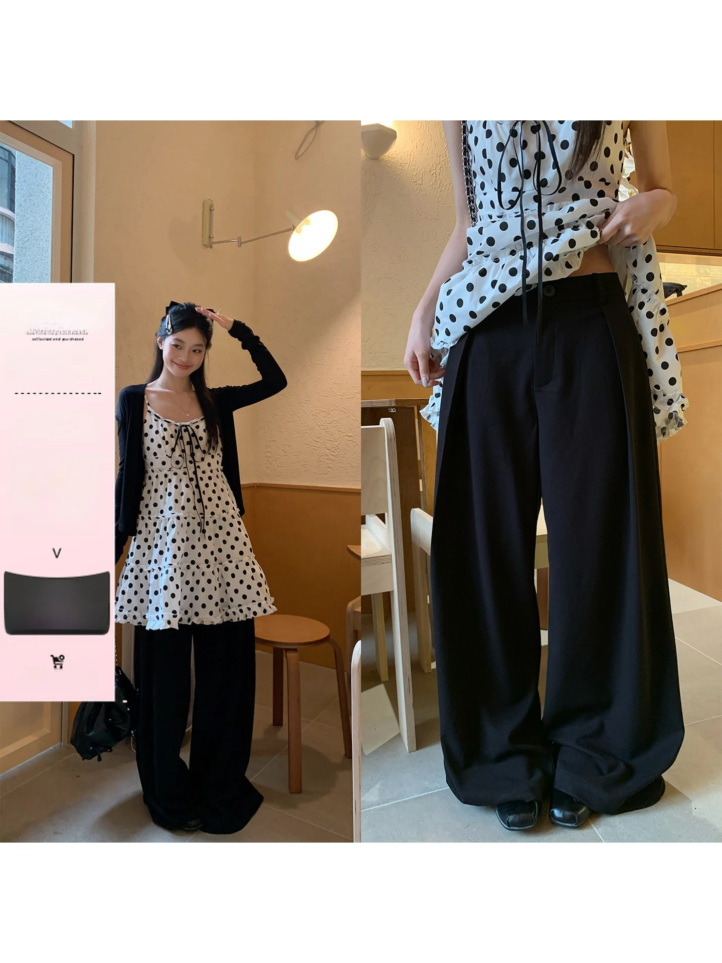 

Song Zhengen High Waist Black Pleated Straight Leg Casual Trousers Women Summer New Loose Simple Super Beautiful Wide Leg Pants