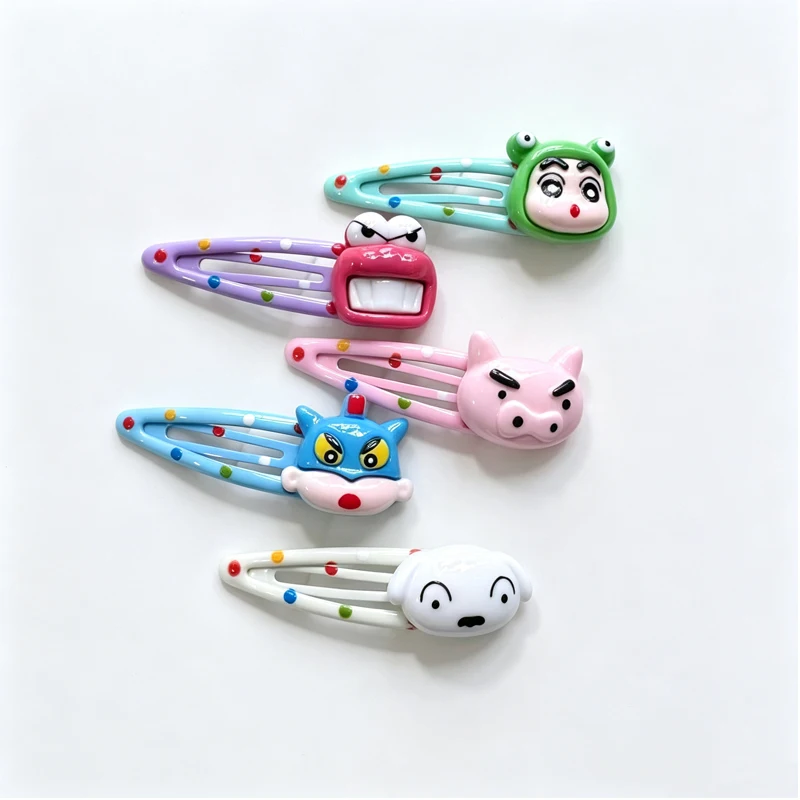 Cartoon-Buntstiftfigur „Sasuke“, niedliche gepunktete Haarnadel für Schulmädchen, Haaraccessoire für Seitenknoten, Strand-Haarspange