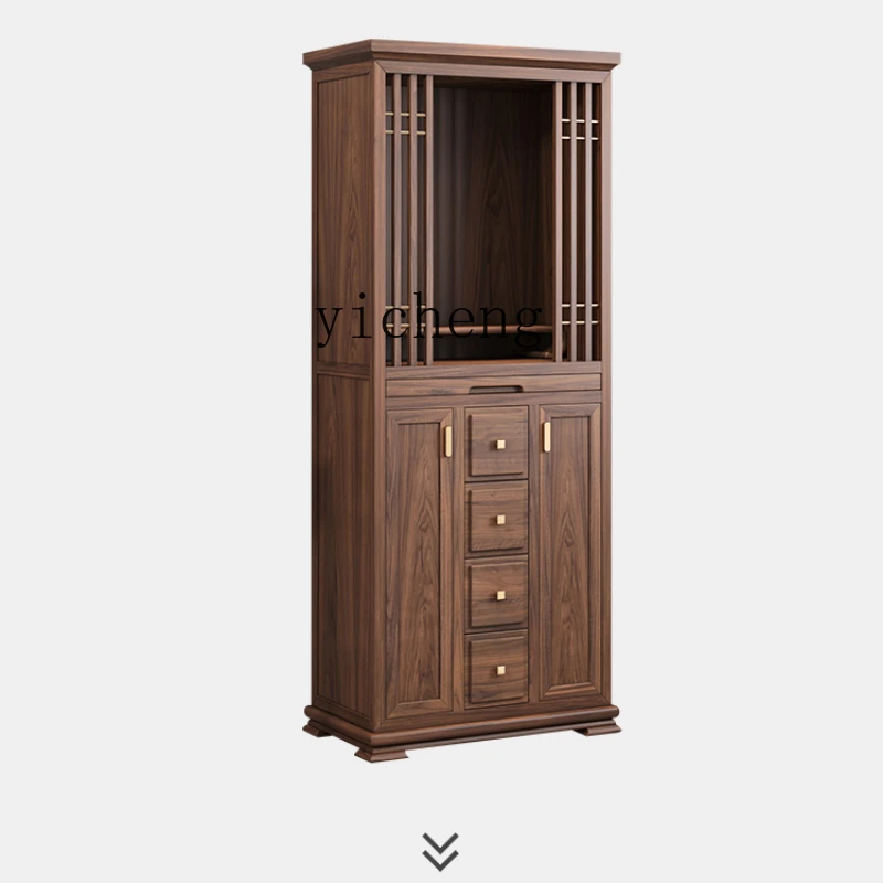 

ZF Black Walnut Clothes Closet Bodhisattva Household Minimalist Guan Gong God of Wealth Cabinet