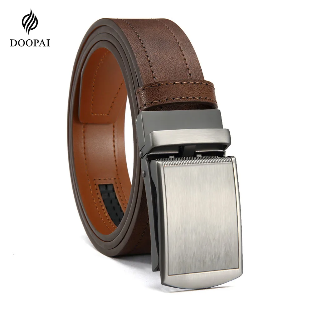 DOOPAI Pu Leather Men's Retro Western Style Fashionable Alloy Buckle Belt Men's High-end Luxury Brand Jeans Belt Women