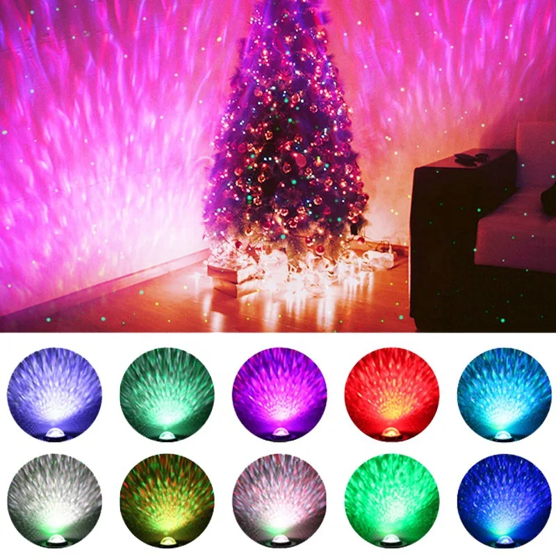 ZK50 Star Projection Light USB Bluetooth Music Ambient Light Full Color Water Pattern LED Night Light