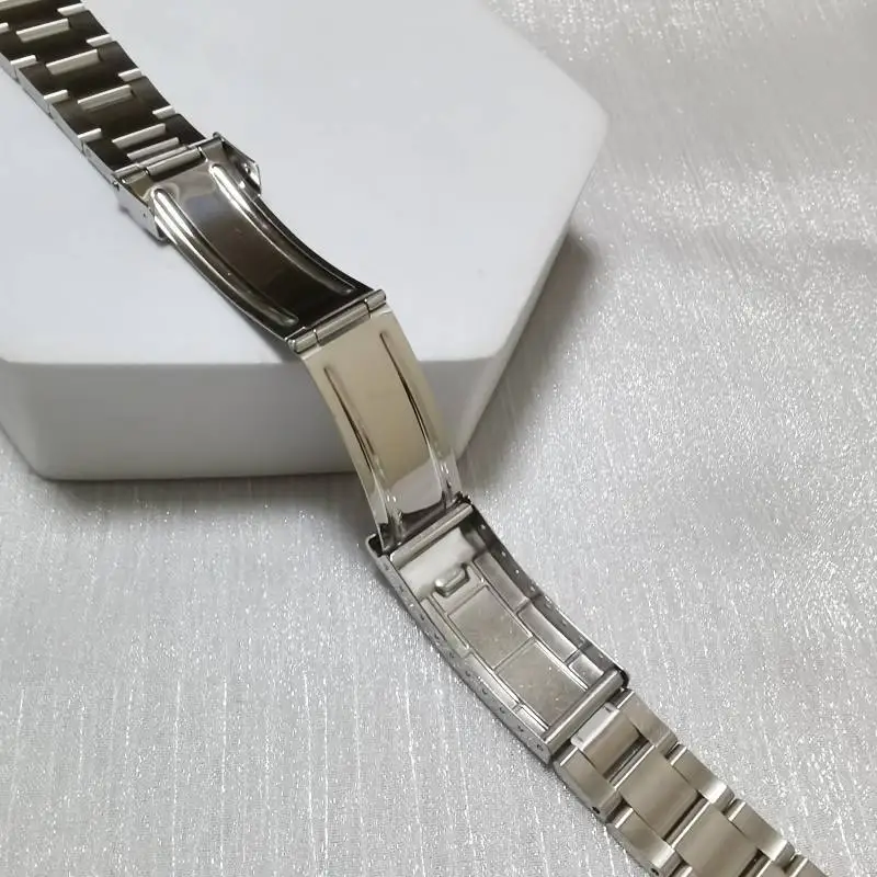 Middle Gold Vintage Stainless Steel 20mm Oyster Curved End Watch Strap Band Bracelet For RLX 16622 116613 14270 116620 16520