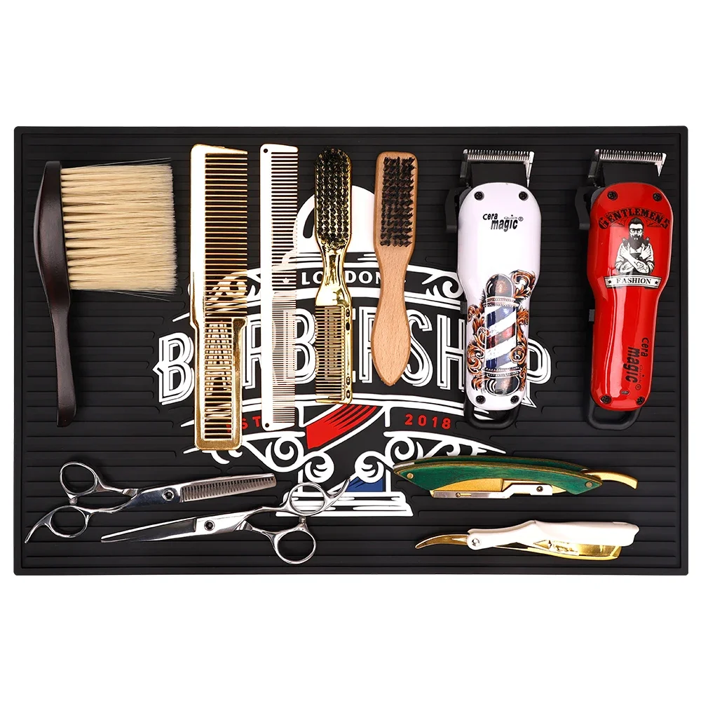 Magnetic Mat for Barbershop Anti-slip Rubber Scissors Storage Pad Salon Countertop Heat Resistant Hairdresser Organizer Tool