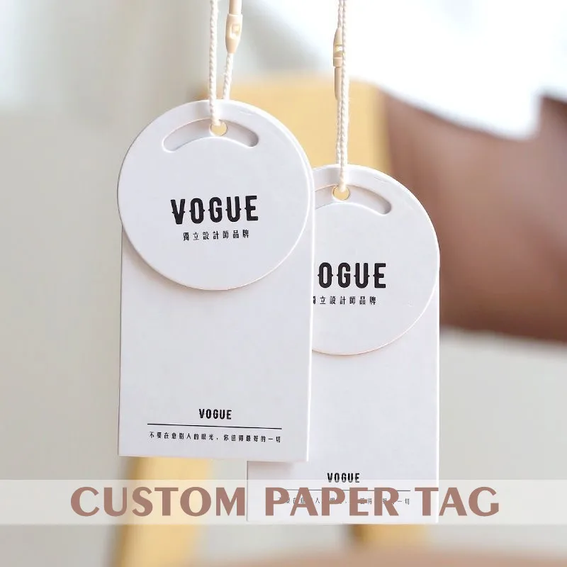 Custom Clothing Paper Tag, Personalized Printing Logo, Hang Labels, Packaging Accessories, 23030801, 1000Sets