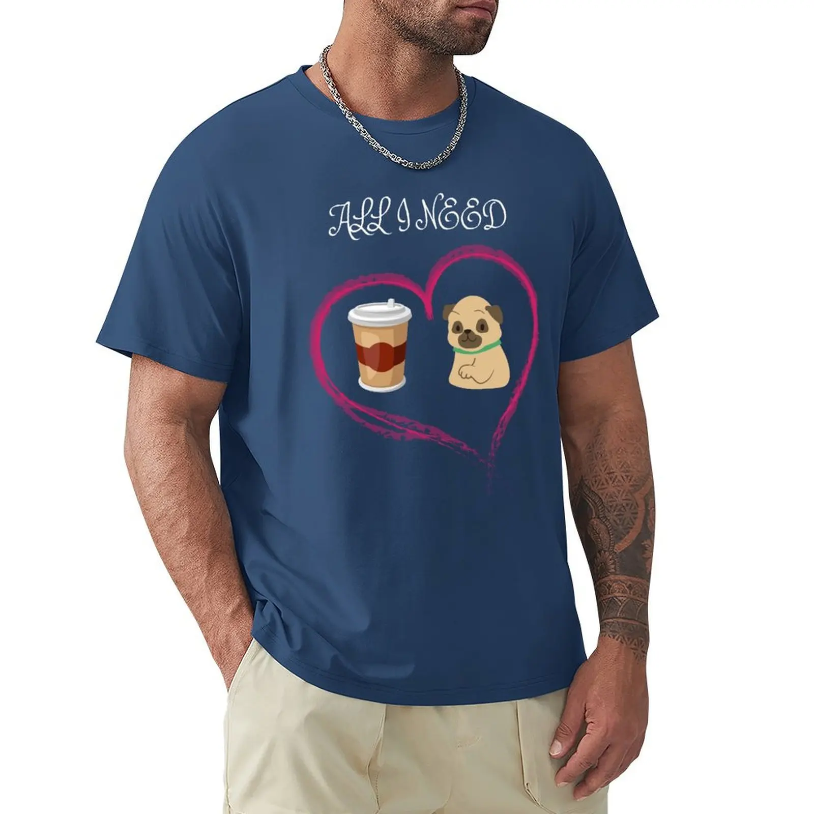 Coffee cup and a dog Classic T-shirt vintage clothes funnys men clothings