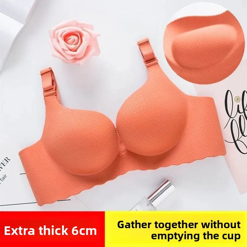 

Женский экстремальный бюстгальтер пуш-ап с мягкой подкладкой 8 см, беспроводной бюстгальтер с двойной чашкой, регулируемый глубокий V-образный вырез для небольшой груди, естественная форма, бестселлер