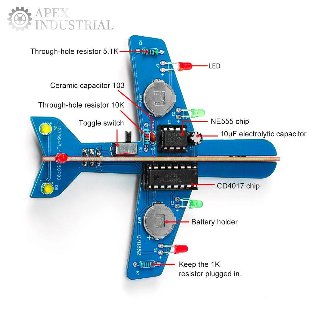 طائرة إلكترونية صغيرة Led تدفق الضوء الإلكترونية لتقوم بها بنفسك عدة فلاش الدائرة لعبة صغيرة لحام ممارسة متعة إنتاج فضفاض الاسمية