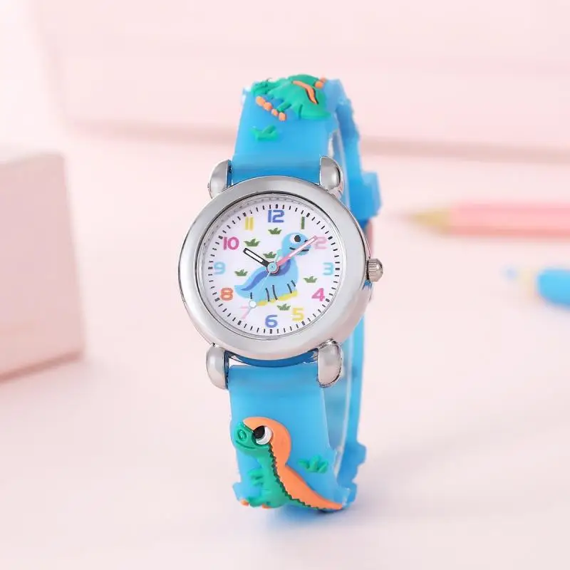 1pc/2pcs-Children's watch with cartoon dinosaur pattern strap, watch bracelet, box set, suitable for children's Christmas gifts