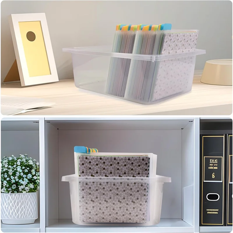 TA-60Piece Penyimpanan Kertas 6X6 Inci, Selongsong Plastik Bening dengan 120 Tab Indeks Lengket untuk Mengatur Kertas Scrapbook, Stok Kartu