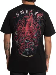 Sullen Men's Kraken Artist Series Tattoo Lifestyle Graphic Standard Short Sleeve Tee Black