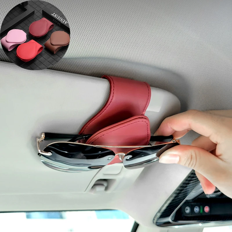 Portable Universal Car Leather Sun Visor Glasses Clip Card Ticket Fastener Sunglasses Holder Clips Auto Interior Accessories