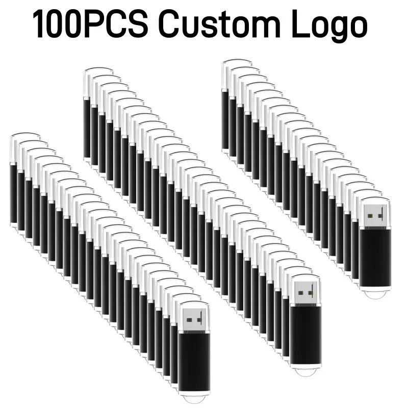 

100PCS USB Flash Drive 4GB 8GB 2.0 High Speed Pen Drive 16GB 32GB 64GB 128GB Pendrive metal usb sticks with Custom Logo