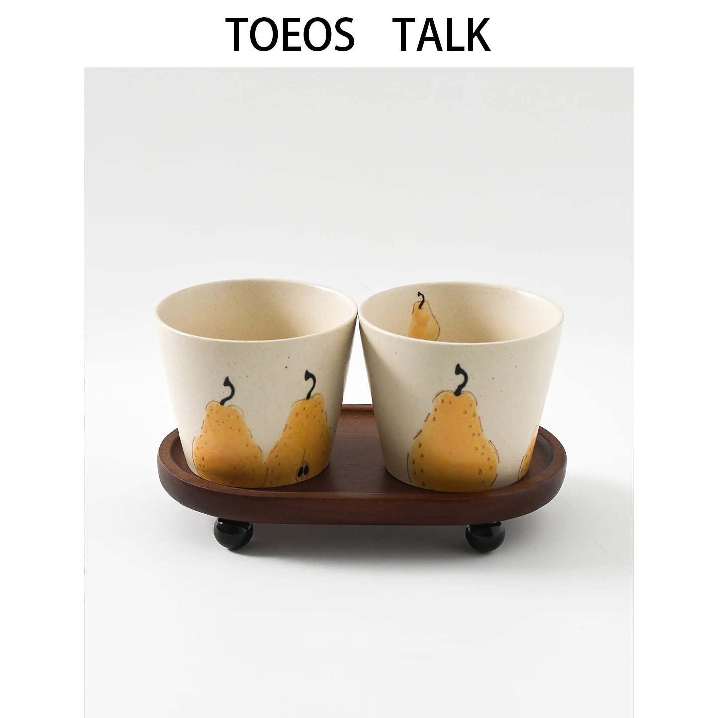 Japanese Style Hand-Painted Pear Ceramic Creative Toothbrush Cup High Aesthetic Hotel Couple Morning Teeth Brushing Set