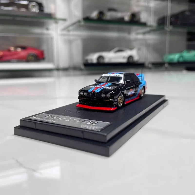 SW 1:64 BMW M3 E30 Street Martini Racing Simulation Diecast Alloy Collectible Car Model Toy Vehicle Display Perfect Gift Kids