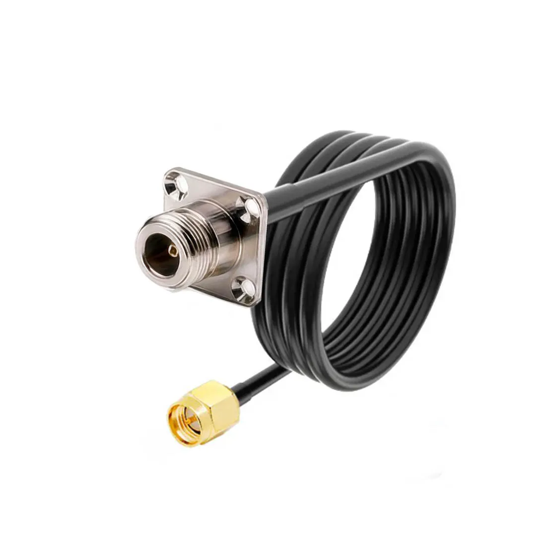 SMA-Stecker auf N-Typ-Buchse, 4-Loch-Panel-Flansch-Pigtail-Kabel RG58, 50 cm/100 cm, für WLAN-Router, NEU – Detail 3