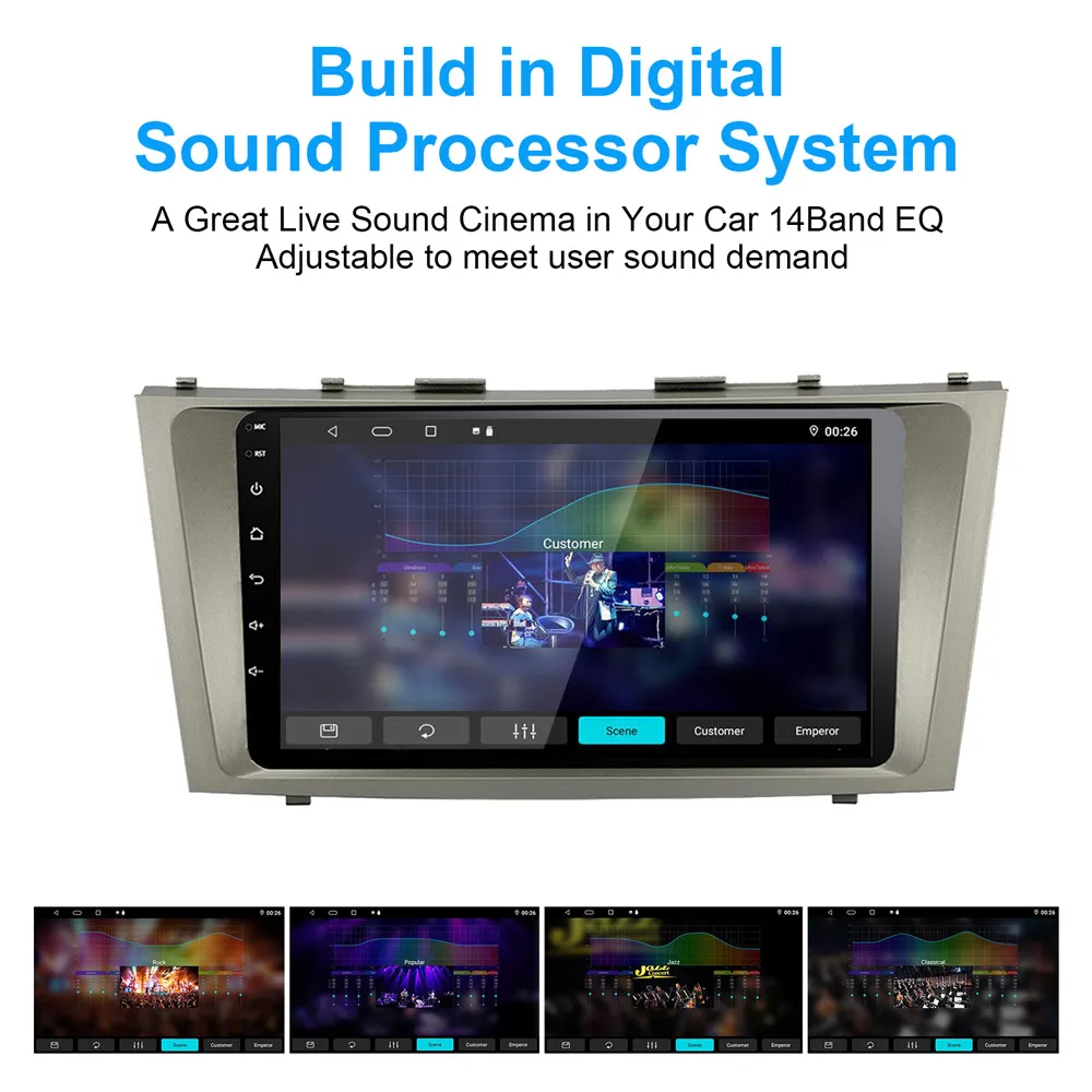 Android 10 Auto Radio Voor Toyota Camry 2008 2009 2010 2011 Stereo 1024*600 Ips Scherm 2G + 32G Dsp Rds Fm Am Gps Navi Spiegel Link