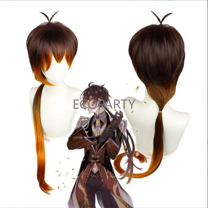 Ecoparty Volwassenen/Kinderen Anime Spel Genshin Impact Zhongli Cosplay Kostuum Pruik Outfit Jurk Halloween Feest Zhongli Kostuum Disfraz