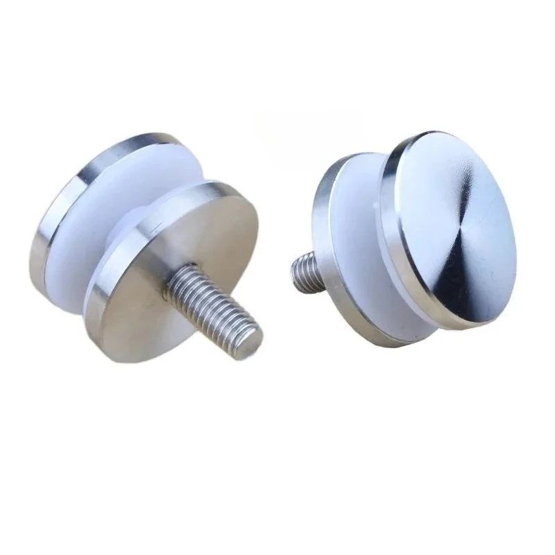 

10Pcs 304 Stainless Steel Round Glass Mirror Acrylic Standoff Fastener M8 M10 Threaded Bolt Laser Effect Disc Flange Handrail