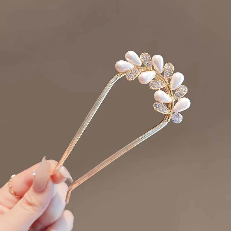 Fashion Hairpins U-shaped Metal Shell Hair Clip Pins Women Girls Hair Sticks Bun Maker Hair Styling Accessories