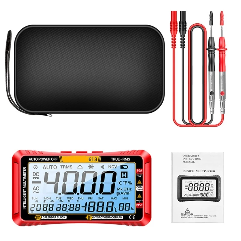 Multimeter 4000 Counts Digital Multi Tester with Temperature Humidity Measuring Current Test Meter