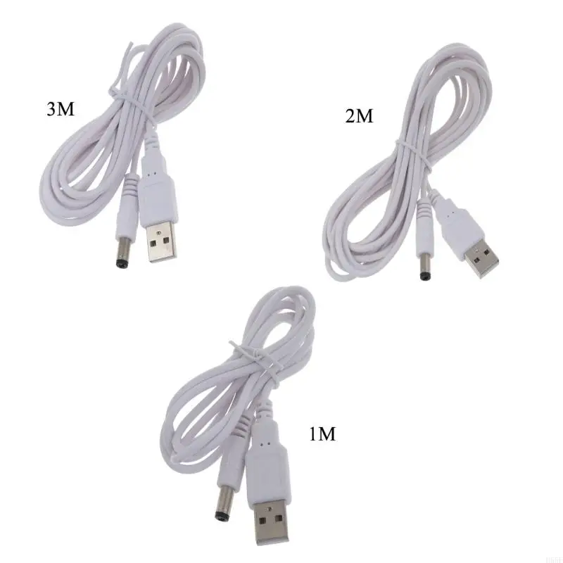 H55F USB 2.0 USB-A Male to 5V 5.5 x 2.5mm Power Plug USB 5V Connector Charging Cable 1M/2M3M