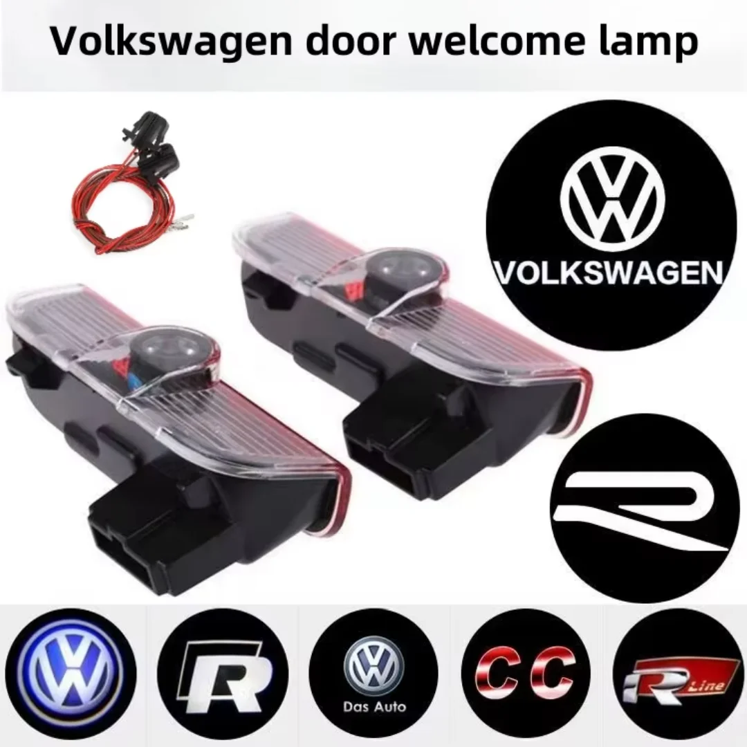 2/4p LED Car Door Logo Projector Light for VW Golf 5 6 7 8 GTI GTD GTE Touareg CC Passat B6 B7 B8 B9 C6 C7 C8 Tiguan Accessories