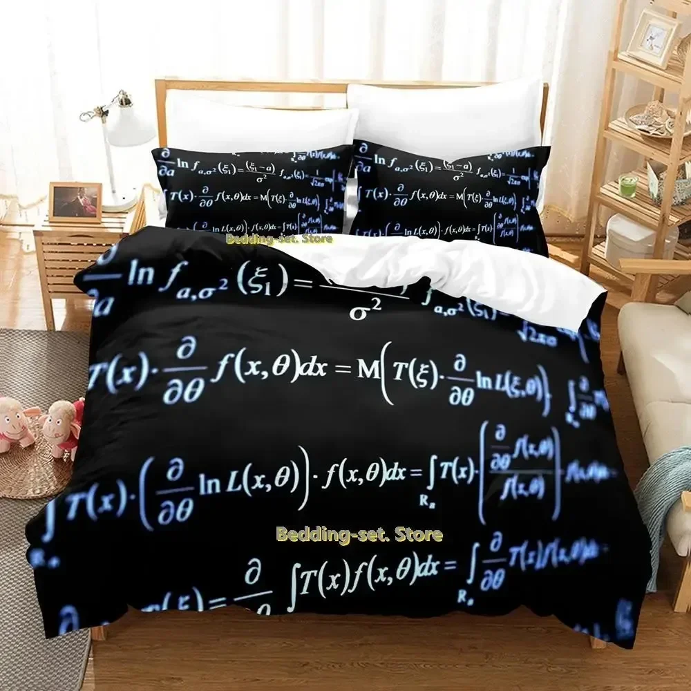 New Blackboard Formula Bedding Set Single Twin Full Queen King Size Bed Set Adult Kid Bedroom Duvetcover Set mathematical genius 5