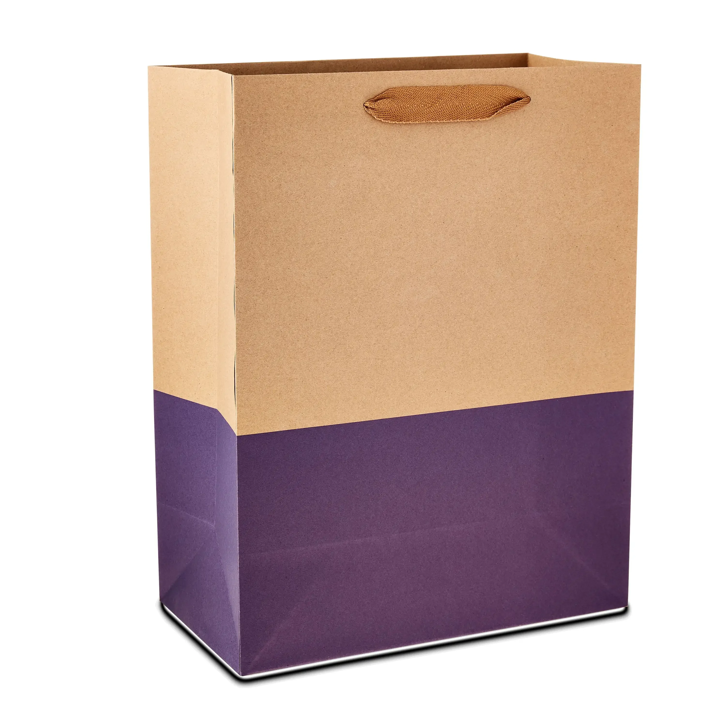 

X-Large Kraft Paper Bags with Color Block, 10" x 13", 10 Count