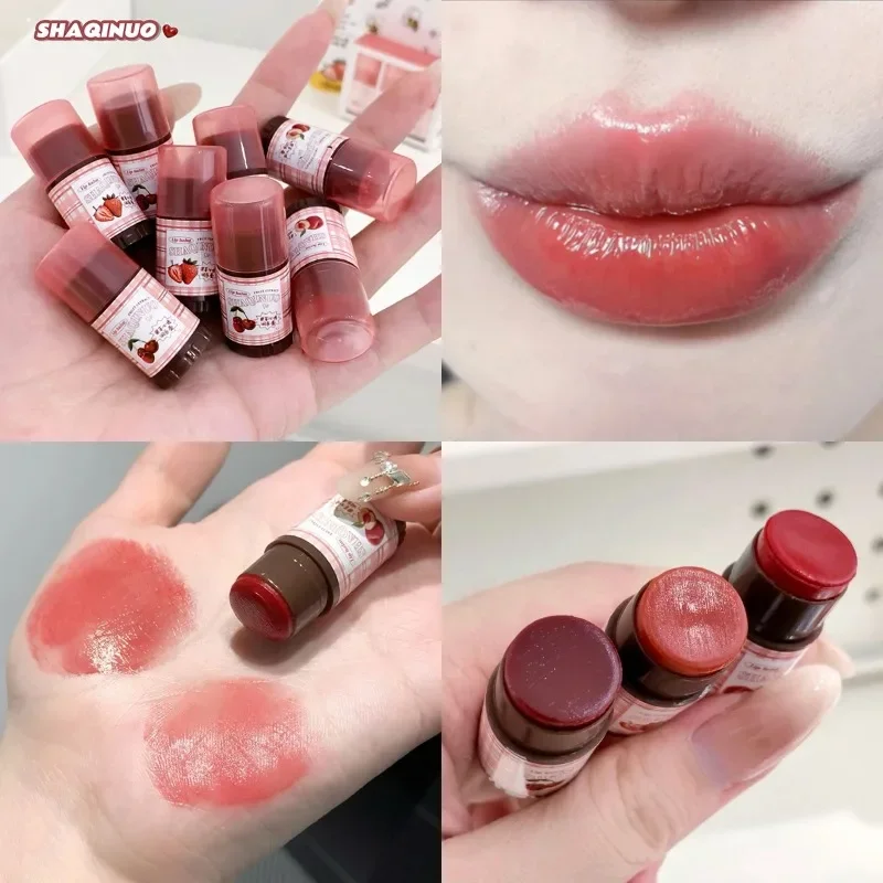 Feuchtigkeit spendende Lippen balsam Set Lippenstift Make-up Frucht farbige natürliche Pflanzen basis Lip gloss Anti-Aging Anti-Cracking Lippen Pflege Kosmetik