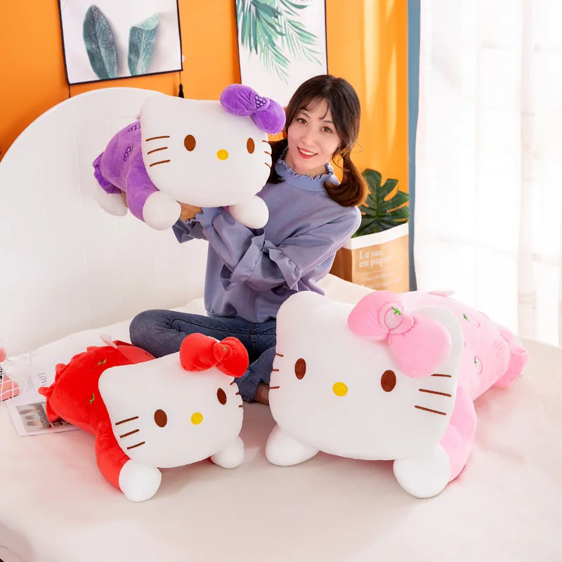 Hello Kitty Plush Doll Cat Rag Doll Hello Kt 40/50/60/80cm Doll Plush Toy Sleeping Anime Pillow Girl Birthday Gift