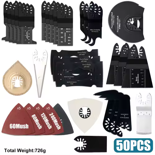 Japanese Tooth Carbide Oscillating Saw Blade Kit 10-39Pcs Arc Edge Oscillating Multitool Blades Precise Cut for Wood PVC Iron - Image 21