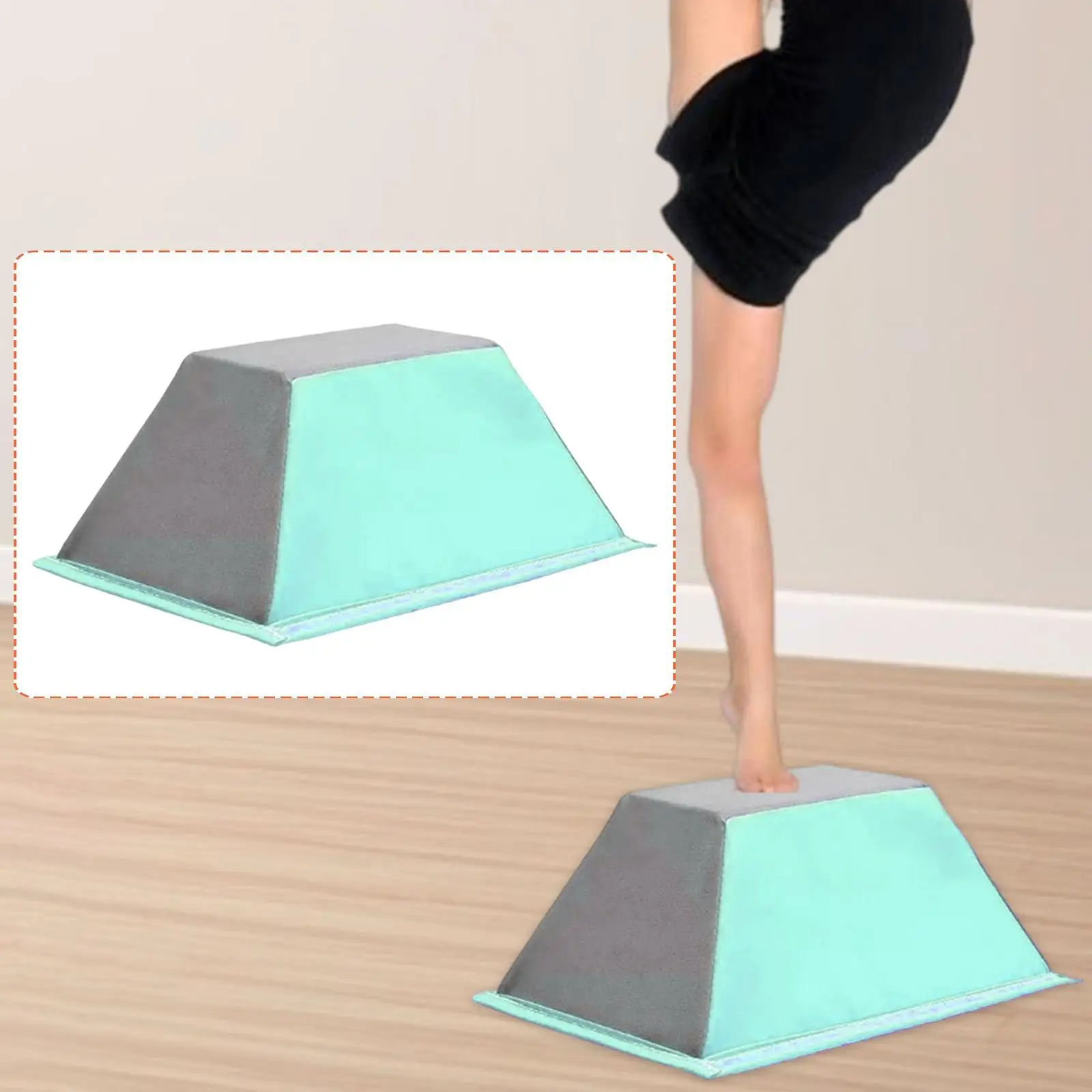 Stunt Stand Trapezoidal Shape Mat Blue Gray Gymnastics Balance Trainer Flexibility Training for Kids Adults