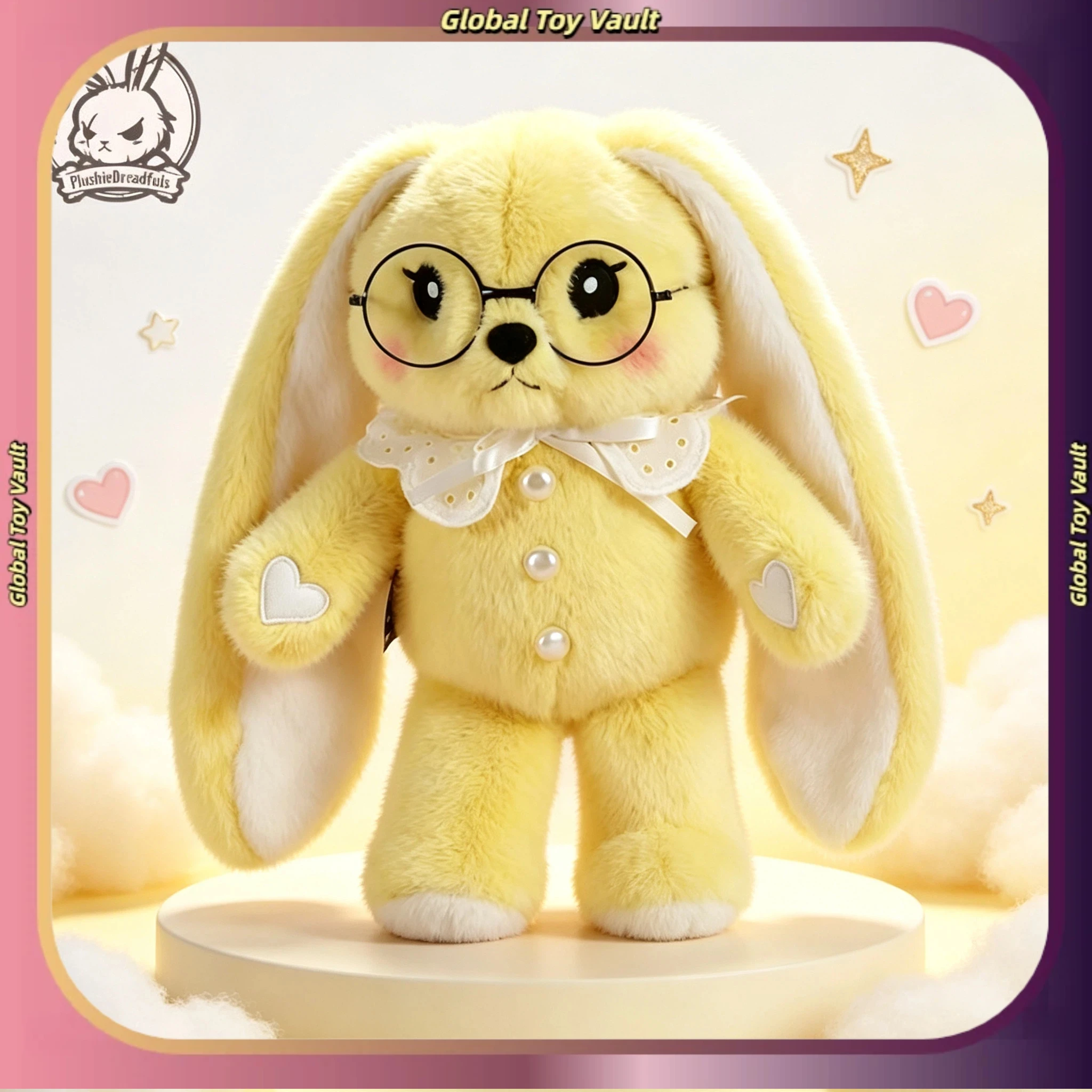 Plushie Dreadfuls Plush Rabbit Soft Stuffed Bunny Plush Doll Cute Long Ear Heart Decor Girls Plush Toy Enthusiasts Birthday Gift
