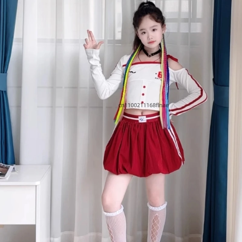 Costume da ballo jazz per ragazza, costume da spettacolo di moda per danza di strada per bambini, set di costumi per spettacoli di passerella per studenti