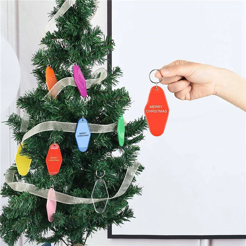 

ABWP-120Pcs Vintage Motel Keychains 20 Colors Hotel Keychains Blank Heat Transfer Ornament For Sublimation Vinyl DIY Making