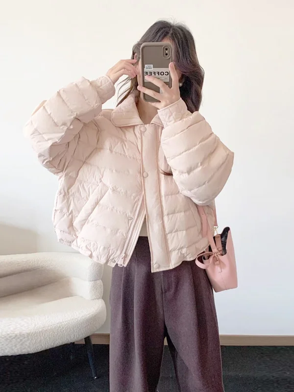 

Korean Sle Sweet Button Cotton Jaet Women's Winter New Faion Turn-down Collar Versatile Casual Thi Outerwear