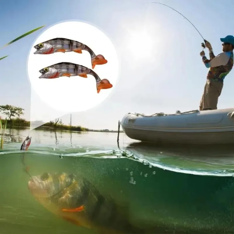 

1/3PC Colorful 8cm Soft Fishing Lures 3D Eyes Artificial Fish Simulated Fake Bait Silicone T Tail Artificial Bait Sea Fishing