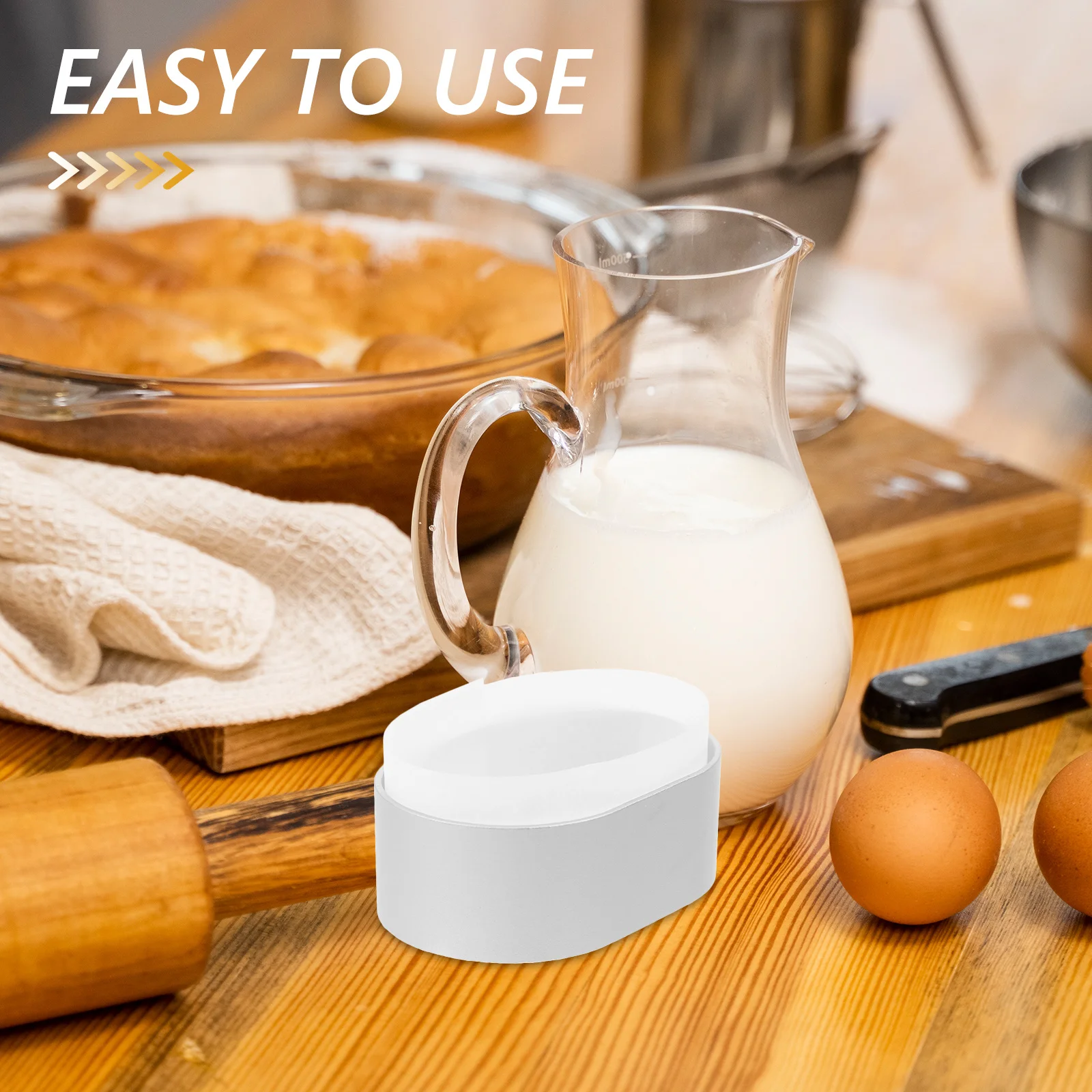 

1Set Cheese Cake Baking Set Oval Shape Non Stick Molds Even Heat Distribution Easy to Release Cake Ring Baking Mold