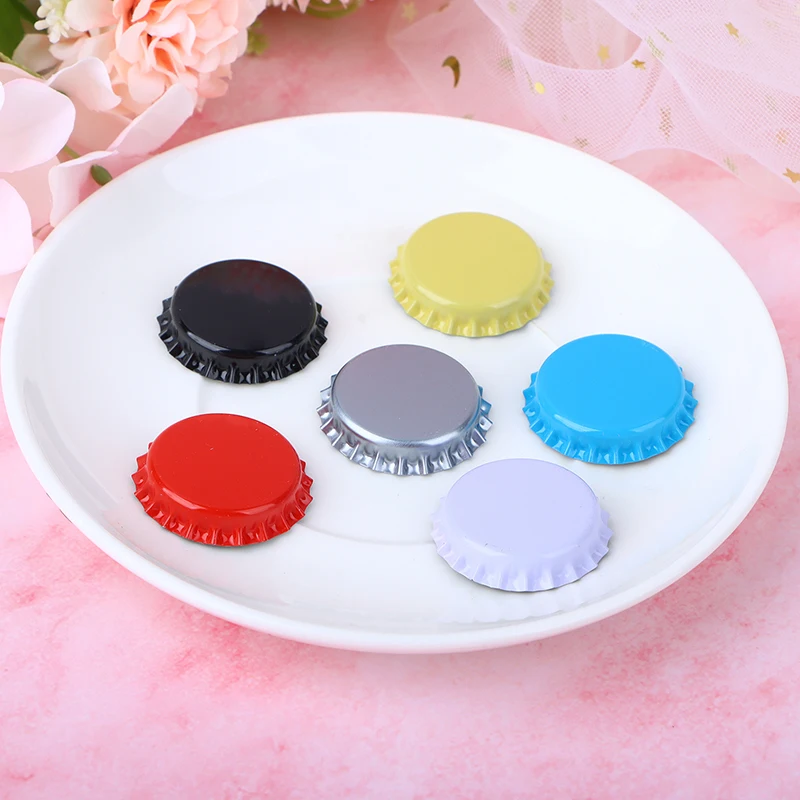 100Pcs Beer Bottle Cap Crown Lids For DIY Homebrew Bar Tools Craft Capping Bottling Caps Yellow White Black Red Blue Silver