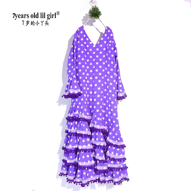 Vestido da ballo español, falda de práctica de Flamenco, ropa para mujer DTT04