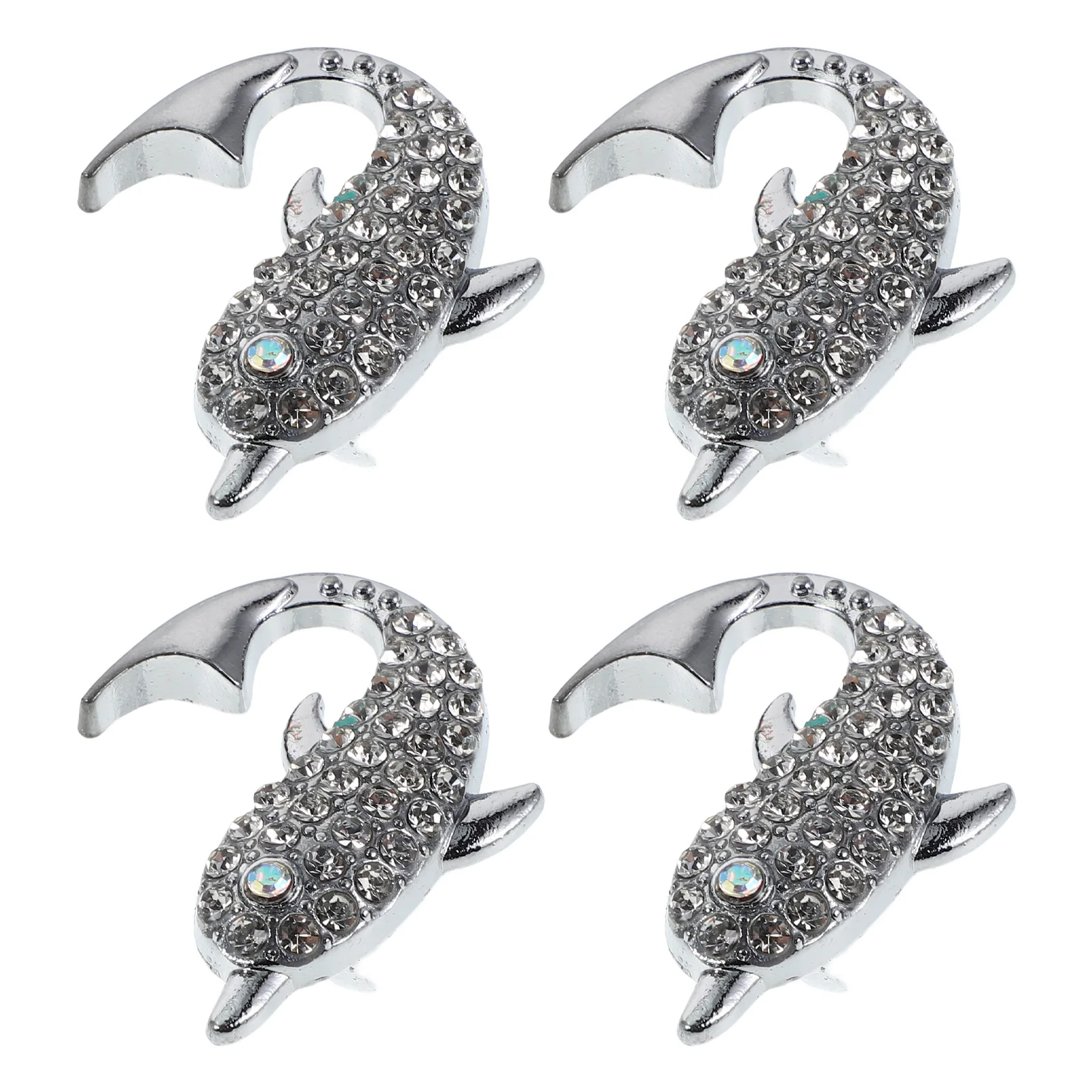 

4 Pcs 's Room Handle Home Decor Closet Door Knobs Silver Rhinestones Cute Drawer
