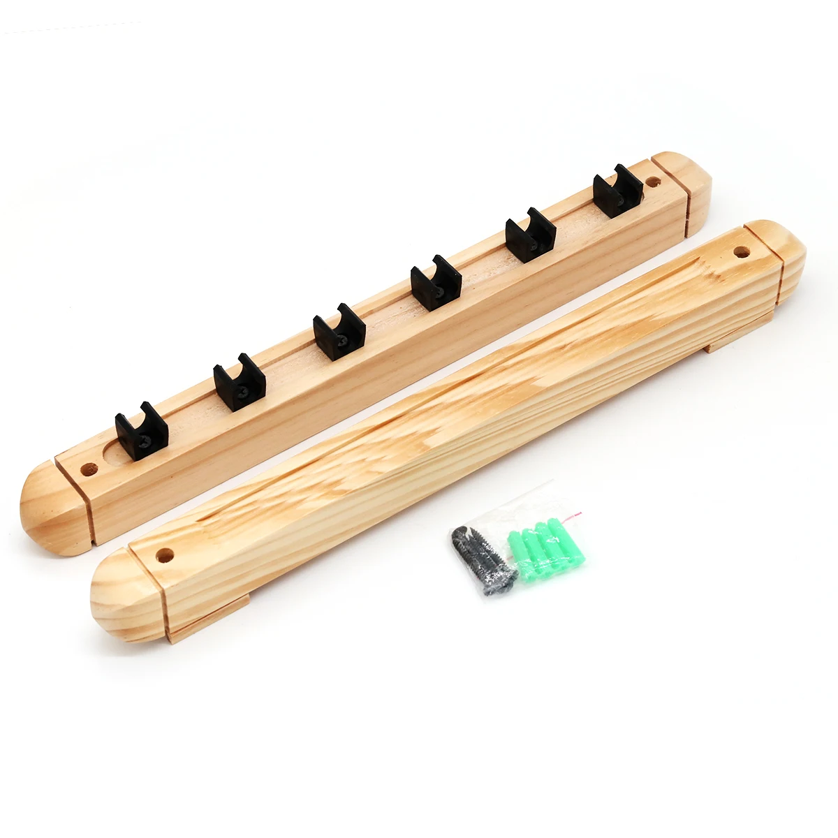 6 holes Wood color Wooden Billiard Cue Rack Hanging Wall Mounted Rome Rack for billiards Pool Cue Snooker Cue Rack