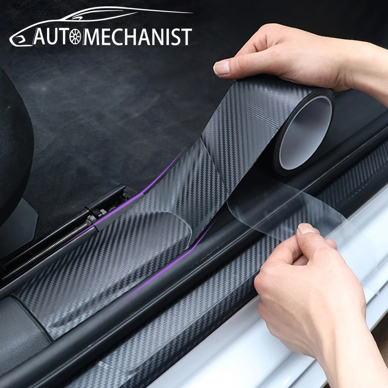 

AUTOMECHANIST Carbon Fiber Car Sticker Auto Door Edge Protector Strip For Door Sill Side Mirror Anti Scratch Waterproof Film