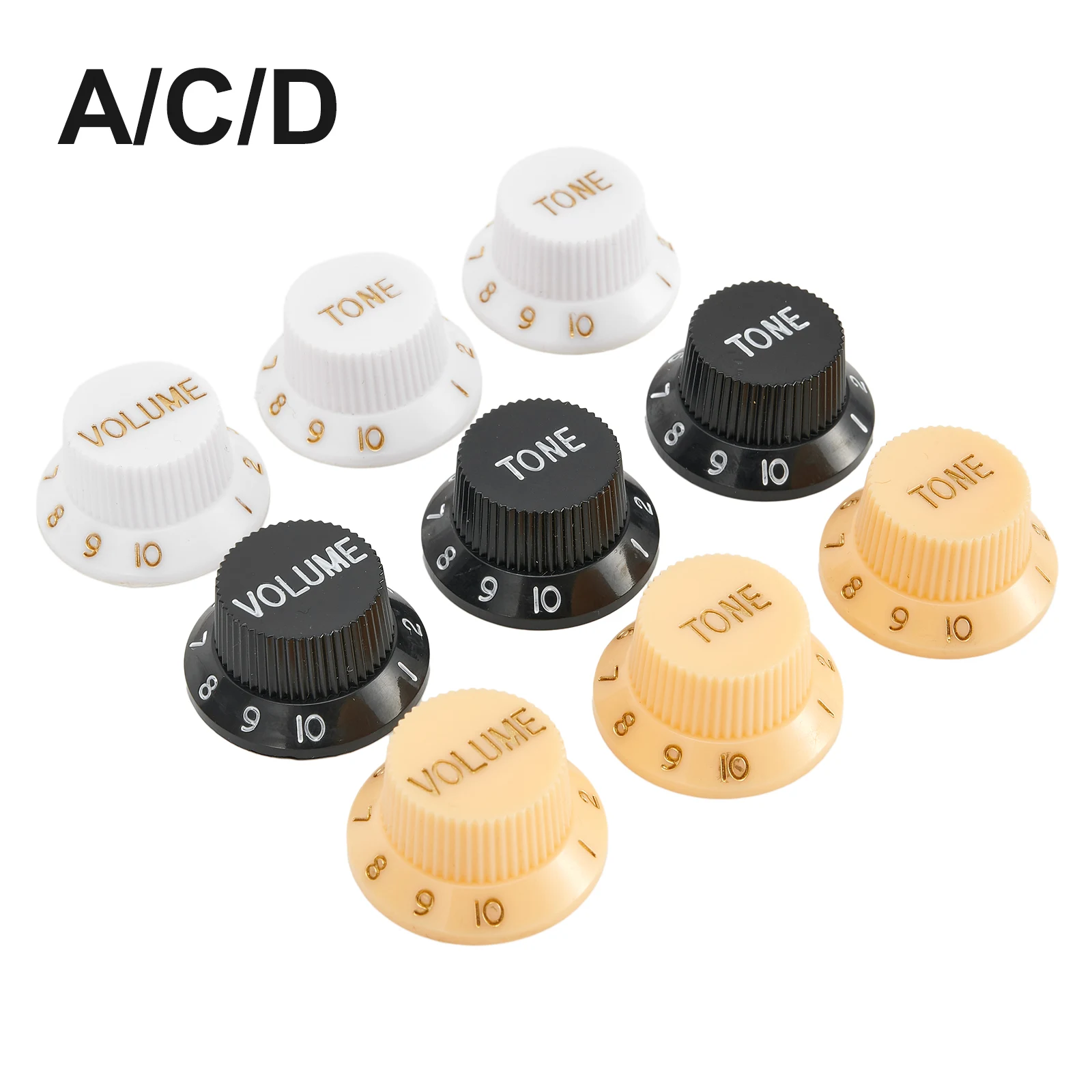 3PCS Guitar ST-style Volume Control Knob Plastic 1 Volume 2 Tone Control Knobs For Electric Guitar Replacement Accessories