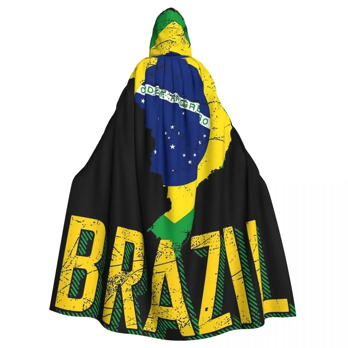 

Brazil Flag Hooded Cloak Witch Medieval Costume Cosplay Halloween Party Adult Unisex Cape