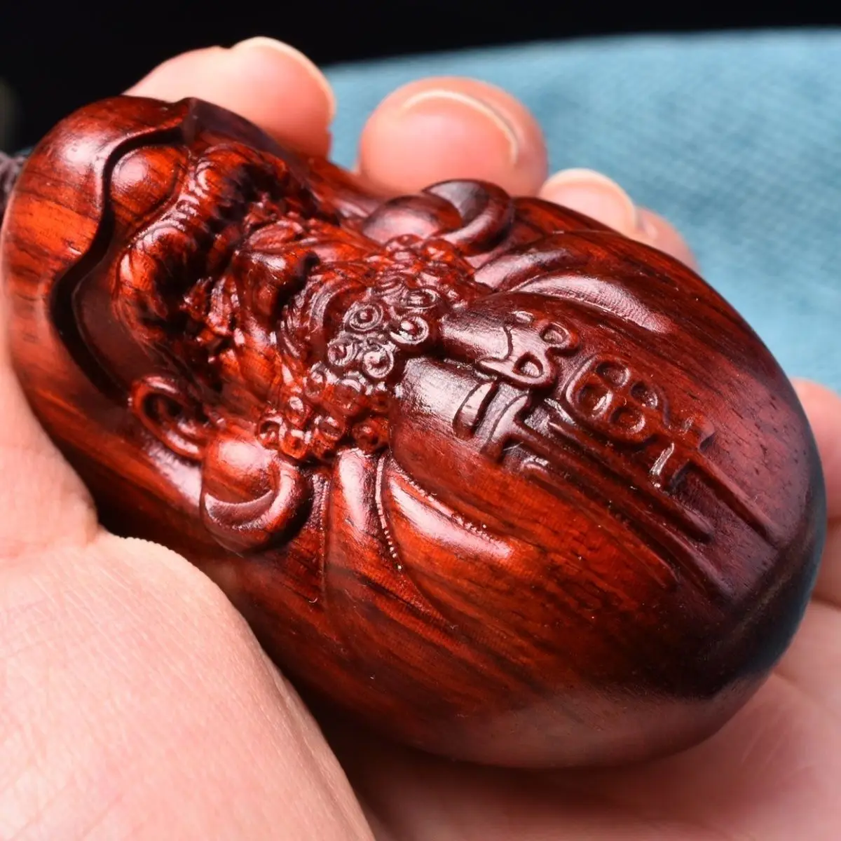 Leaflet Rosewood Solid Wood Carving Handle Wooden Dama Patriarch Car Hanging Rearview Mirror Pendant Portable Plate for Play