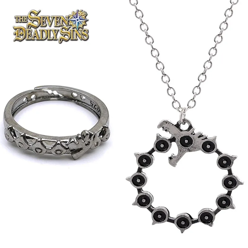 Аниме «Семь смертных грехов Meliodas дракон кулон ожерелье Nanatsu No Taizai кольцо для мужчин колье ювелирные аксессуары Аниме «Семь смертных грехов Meliodas дракон кулон ожерелье Nanatsu No Taizai кольцо для мужчин колье ювелирные аксессуары