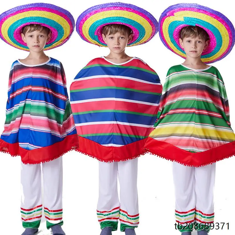 loween Ethnic Sle Cosplay Costume with Hat Children's Performance Clothes Coat And St Hat National Sle