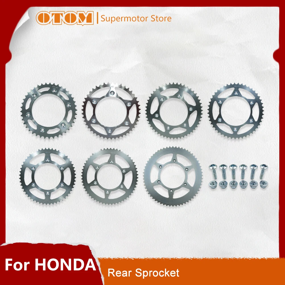 

OTOM Motorcycle Steel Chain Disc Rear Wheel Sprocket Plate 41/45/47/50/52/56T 520 For HONDA CR125R CRF230M XR250 RS RR Parts